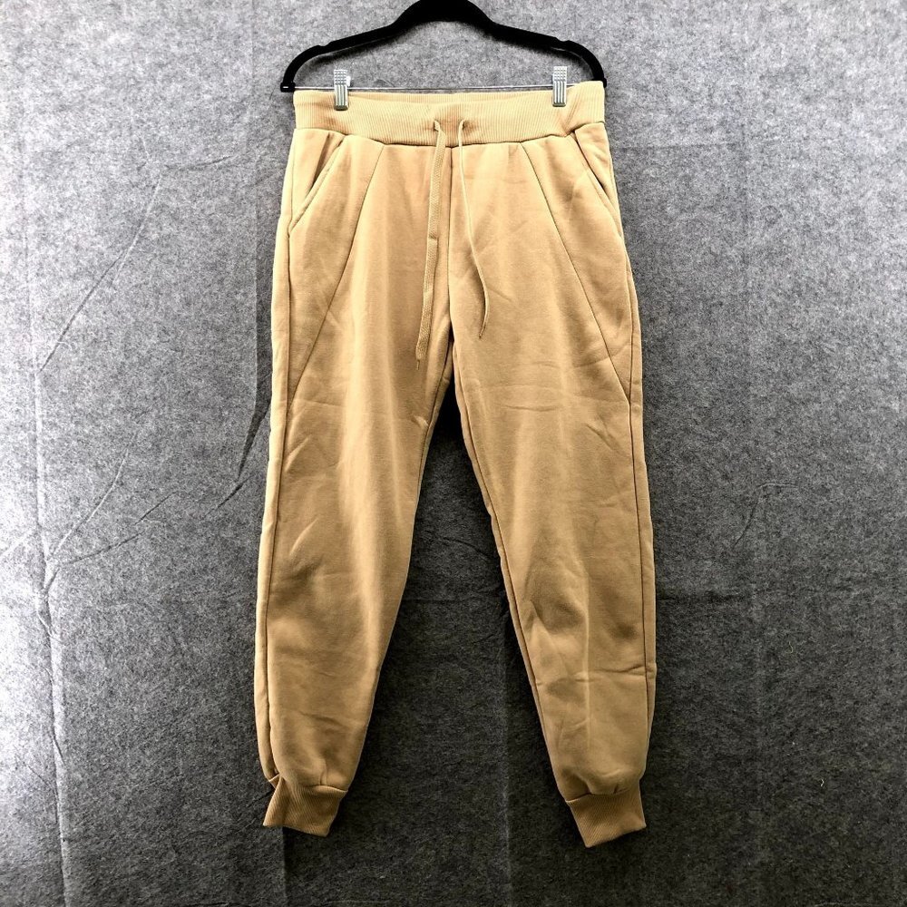 NWT Flexi Jogger Sweatpants Womens S Tan Camel Fleece‎ Drawstring High Rise